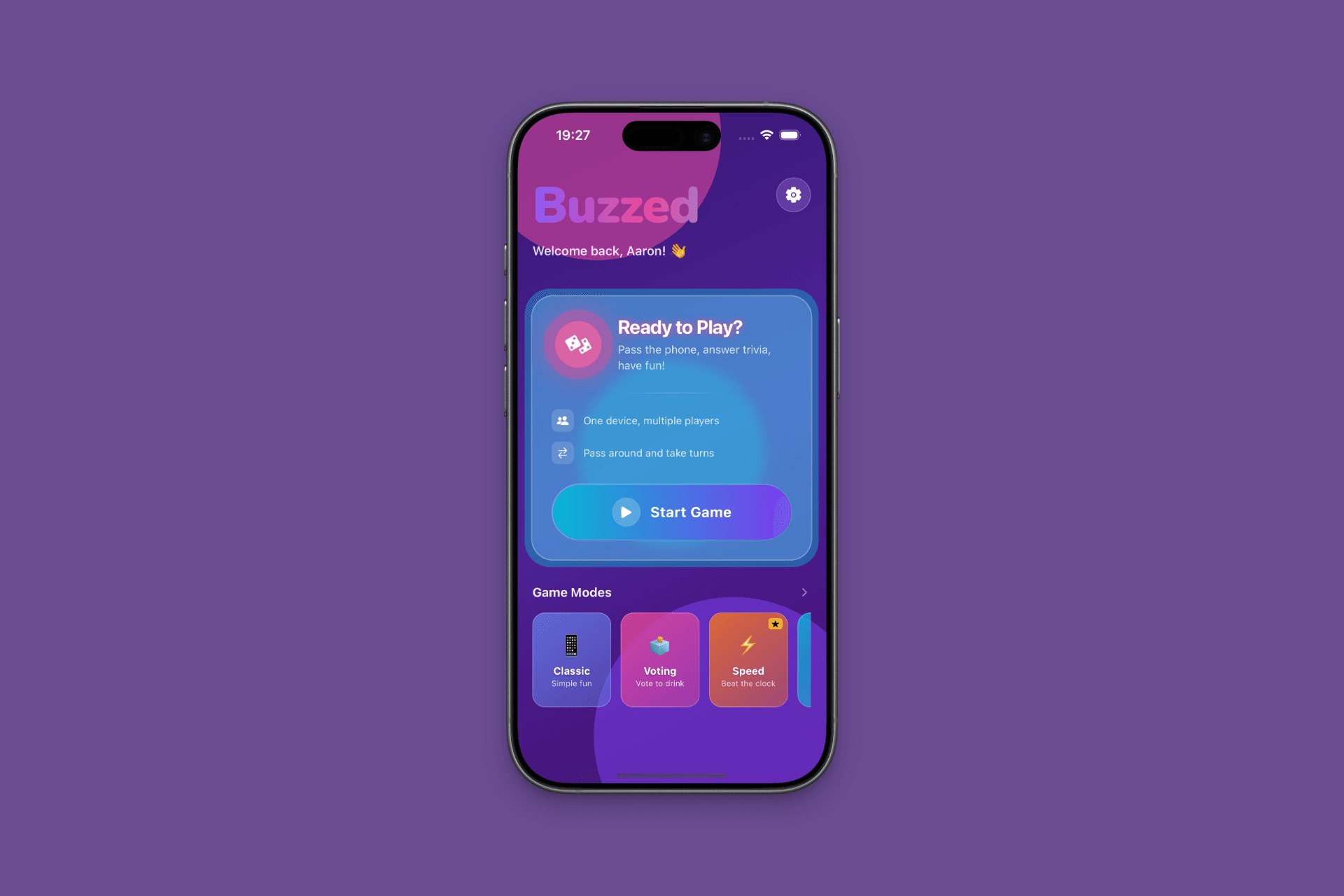 Buzzed Party Game Homescreen