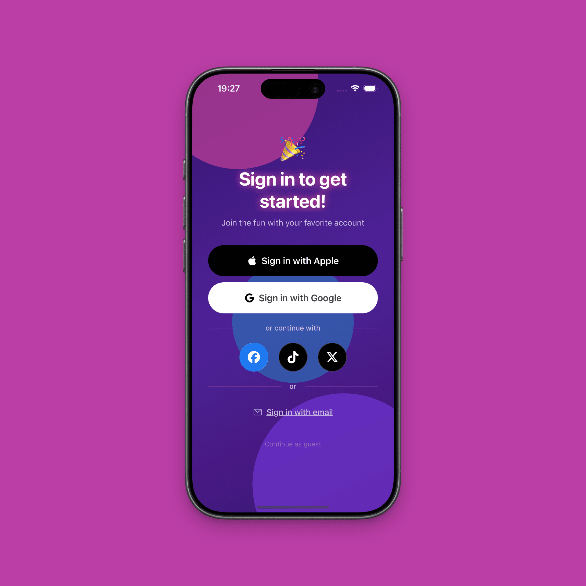 Buzzed Party Game App Sign In