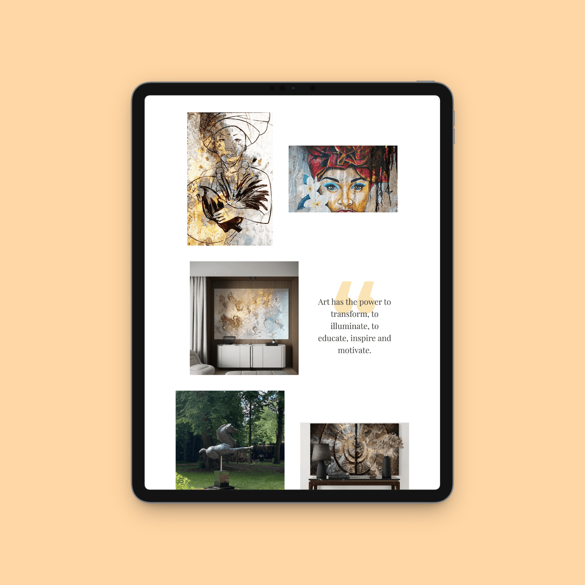 Noor's House of Art Homepage Preview