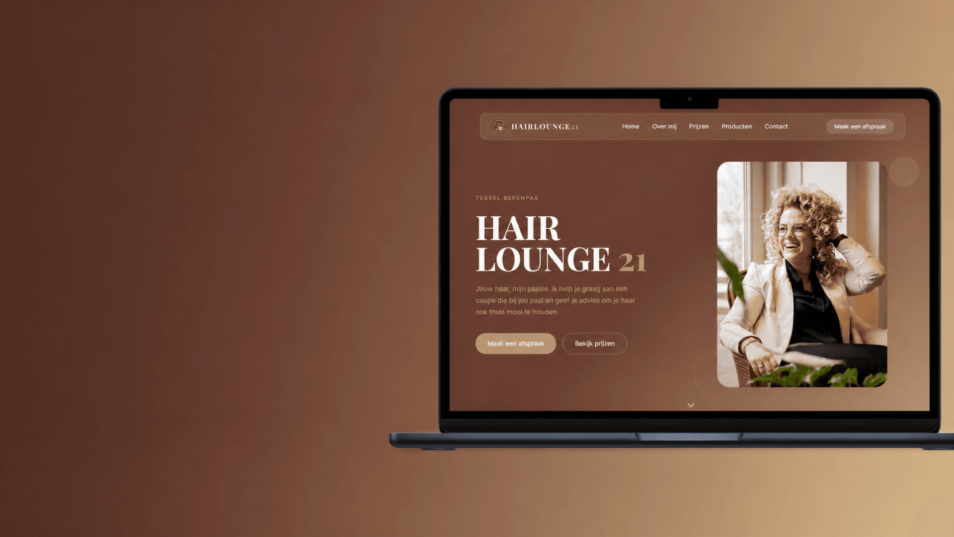 Preview van HairLounge 21 op desktop