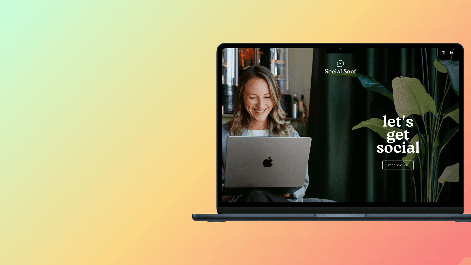 Preview van Social Soof op desktop